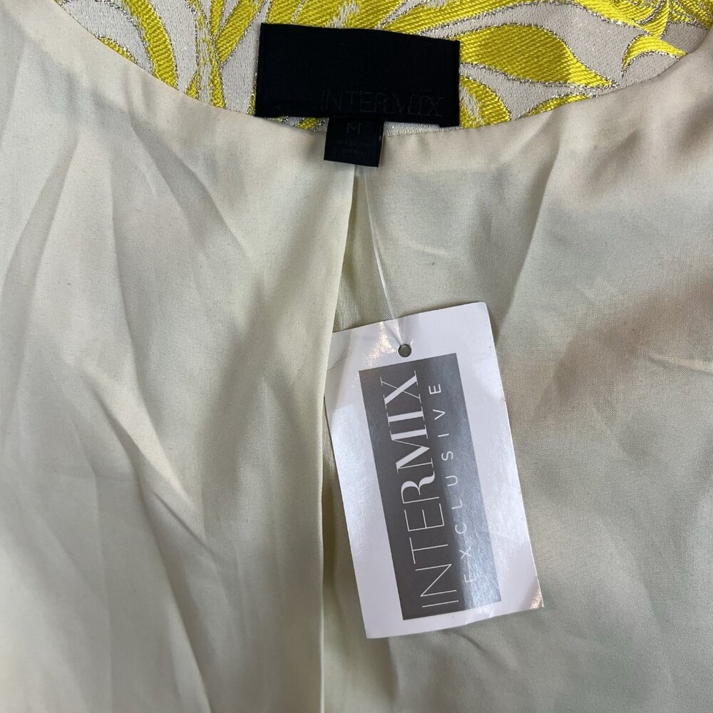 Intermix Bayley Jacket Womens Size Medium Printed Yellow Metallic Evening NWT - Picture 11 of 14